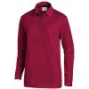 Polo manche longue Homme-Femme Piqué de Coton Stretch Bordeaux