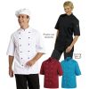 Veste de cuisine, manches courtes, poche sur la manche, rangées de 6 boutonnières