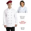 Veste de cuisine Grandes tailles, 100% coton sergé fin, Poche poitrine