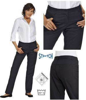 Pantalon femme noir, très confortable, ceinture élastiquée, Stretch extensible