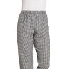 Pantalon de cuisine femme ou homme, ceinture élastiquée, pied de poule noir blanc