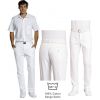 Pantalon blanc homme, satin de coton, peut bouillir à 95°C, sans pinces
