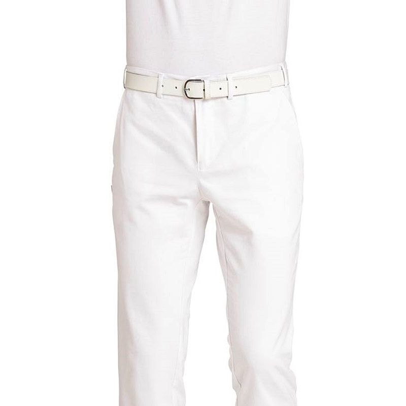 Pantalon blanc homme, satin de coton, peut bouillir à 95°C, sans pinces