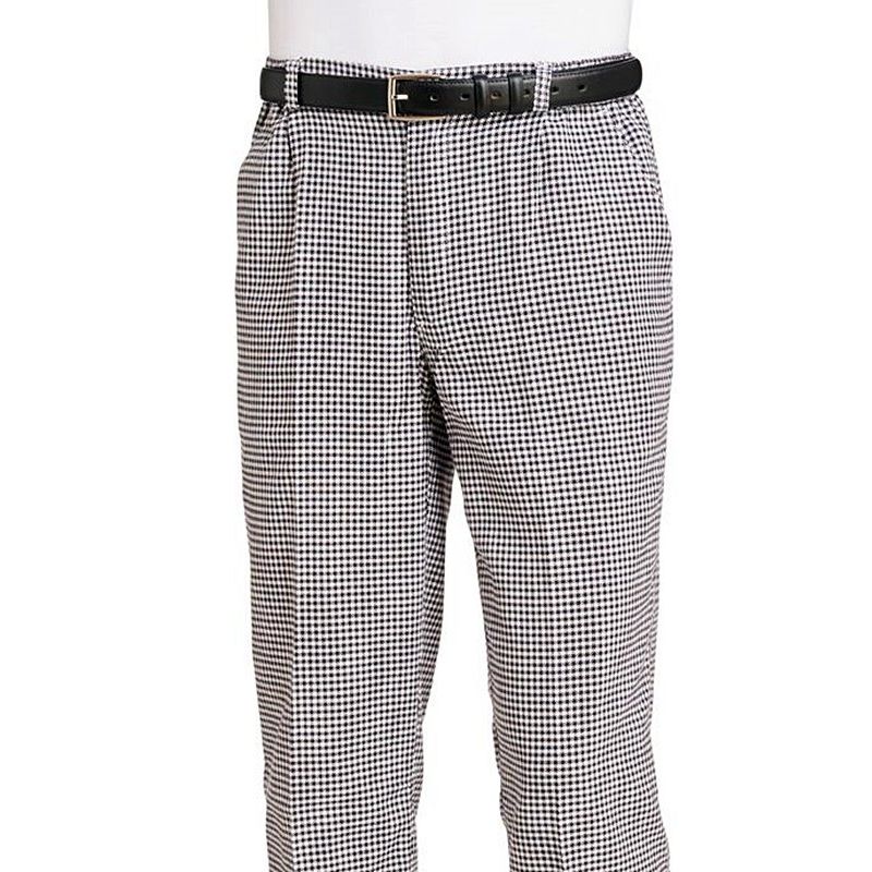 Pantalon Femme de Cuisine et de Service, Pepita Noir et Blanc, Coton