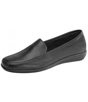 Chaussures confort, dessus cuir de veau, Noir.