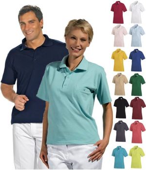 Polo homme et femme, piqué, manche courte, polyester et coton peigné