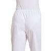 Pantalon blanc femme, ceinture élastiquée