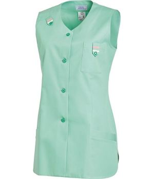 Blouse femme sans manches, vert pâle, taille 46.