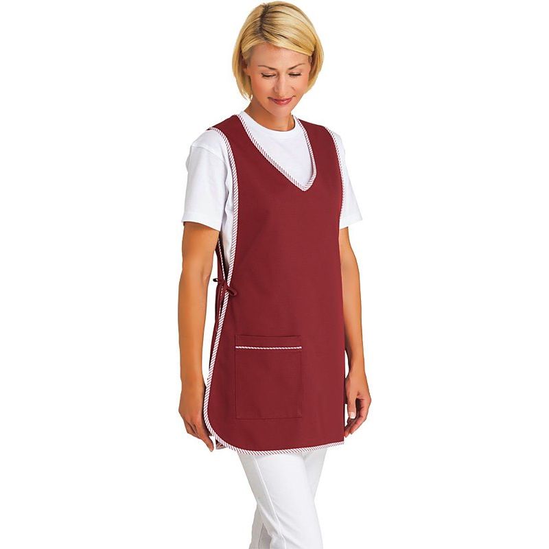 Tablier De Cuisine Court Sans Manches – 65% Polyester 35% Coton, Motif Tissé, Longueur ~84cm
