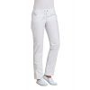 Pantalon Jean blanc femme, Stretch, Taille élastiquée en maille côtelée