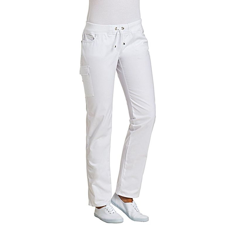 Pantalon en coton peigné avec cordon de serrage et grande poche sur le côté