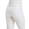 Pantalon blanc femme, coupe Jeans, tissu extensible Stretch, rivets