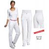 Pantalon blanc femme, poches devant ornées, poches arrière, confortable à la ceinture, peut bouillir