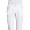 Pantalon blanc femme, 2 poches devant ornées, 2 poches arrière, confortable à la ceinture, peut bouillir