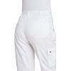 Pantalon blanc femme, 2 poches devant ornées, 2 poches arrière, confortable à la ceinture, peut bouillir