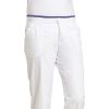 Pantalon blanc femme, Jolie ceinture côte en maille tendance