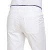Pantalon blanc femme, Jolie ceinture côte en maille tendance