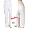 Pantalon blanc, femme, 100% coton sergé fin, taille élastique, Style confort