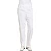 Pantalon blanc, femme, 100% coton sergé fin, taille élastique, Style confort