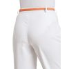 Pantalon blanc femme, taille élastiquée au dos