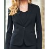 Veste Femme, Coupe slim, 1 bouton, Noire