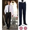 Pantalon Homme, Noir, Taille 46 et 52-54, Coupe ajustée, Sans pinces, 100% Polyester.