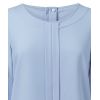 Chemisier femme zip doré au dos bleu clair