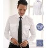 Chemise Homme, Épaulettes, Coupe Slim, Blanche, Manches longues