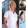 Chemisier manches courtes ajustables, Taille 38, Noir  Confort et Style, Coupe Ajustée.