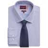 Chemise Homme manches longues repassage facile motif bleu blanc