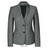 Veste Blazer Femme, 2 boutons, Revers à pointe et col, Gris clair