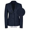 Veste Blazer Femme, 2 boutons, Revers à pointe et col, Marine PinPoint