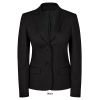 Veste Blazer Femme, 2 boutons, Revers à pointe et col, Noir