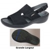 Chaussures Reflexor® femme, massage, grande largeur, confort, cousu main, Cuir, noir