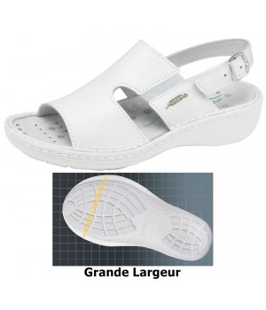 Chaussures Reflexor® femme, massage, grande largeur, confort, cousu main, Cuir, blanc