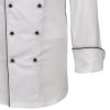 Veste de Cuisine Blanche avec Passepoil noir, Coupe Regular fit