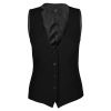 Gilet Barman Femme, Noir, 4 boutons