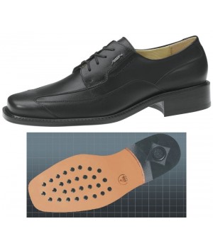 Chaussures homme cuir de veau, confortable, Semelle d'usure en cuir à inserts
