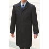 Manteau Homme Noir, Laine et Polyester, 3 Boutons, Fente au dos