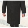 Manteau Homme Noir, Laine et Polyester, 3 Boutons, Fente au dos