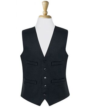 Gilet Noir de Costume Homme, 5 Boutons, Polyester et Laine