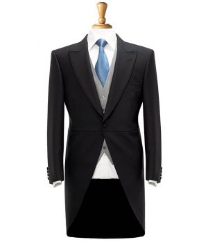 Veste Queue de Pie Noire pour Homme, 1 Bouton, 100% Laine