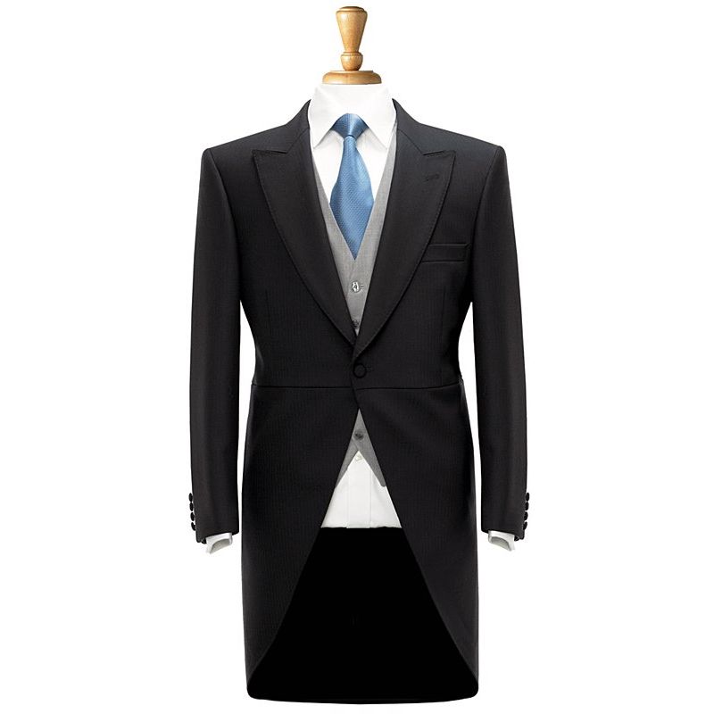 Veste Queue de Pie Noire pour Homme, 1 Bouton, 100% Laine