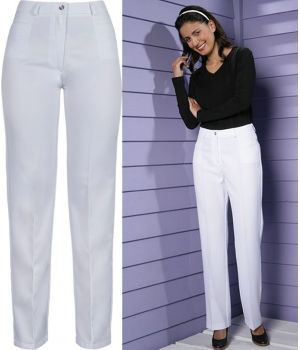 Pantalon blanc, élégant en 100% Polyester