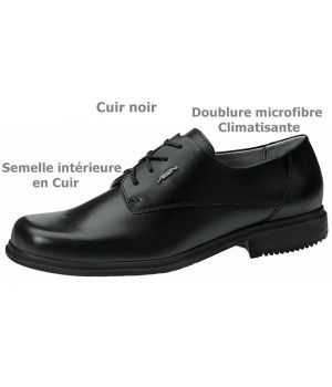 Chaussures Cuir Homme, Noires, Semelle intérieure Cuir, Doublure climatisante