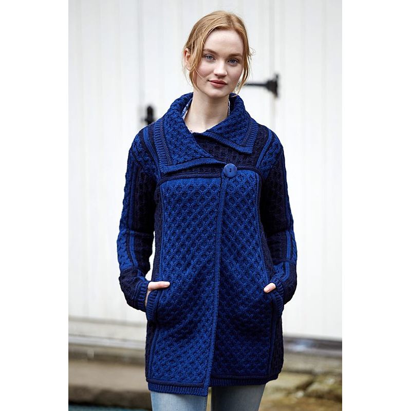 Manteau Irlandais femme, 100% Laine Mérinos extra douce, 2 ...