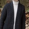 Manteau Femme Irlandais, Motif traditionnel Arbre de vie, Couleur Charbon