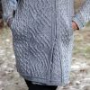 Manteau Irlandais pour Femme, Gris, Laine Mérinos