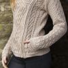 Veste Irlandaise pour Femme, Beige grisé chiné, Coupe Tendance