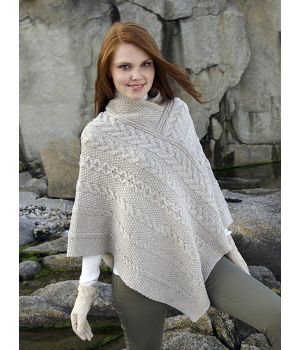 Cape Poncho Irlandais, 100% Laine Mérinos Extra Douce